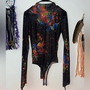 Never worn, size L, mesh bodysuit from FashionNova!